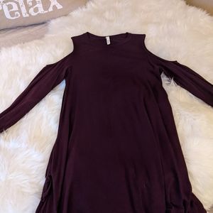 Cold Shoulder Burgundy Top